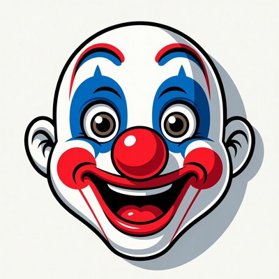 Smiling Cartoon Clown Face