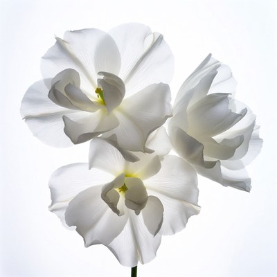 White Dahlia Flowers on Isolated Background