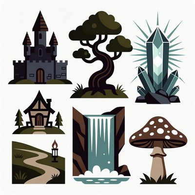 Fantasy Elements Illustration Set