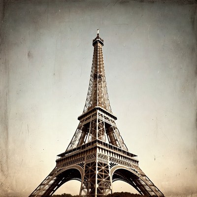Eiffel Tower Vintage Sepia View