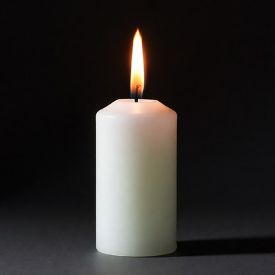 White Candle Burning Flame