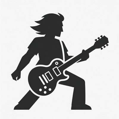 Silhouette man playing electric guitar