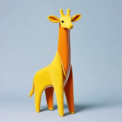 Yellow fabric giraffe toy