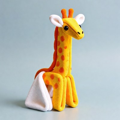 Crocheted Giraffe Toy Sitting