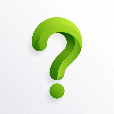 3D Green Question Mark