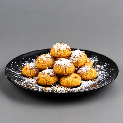 Stack of Coconut Cookies on Plate