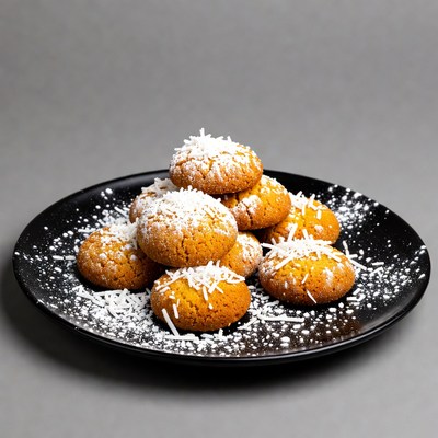 Stack of powdered orange cookies