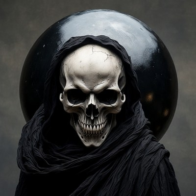 Hooded Skull with Black Orb
