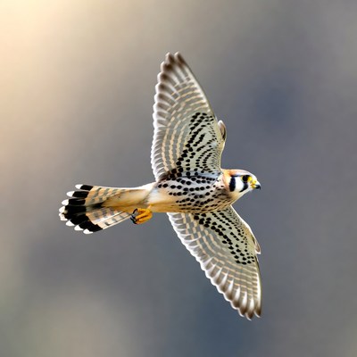Flying Kestrel Bird in Flight