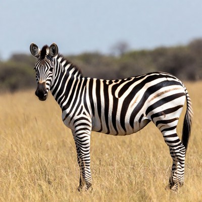 Zebra standing in grass