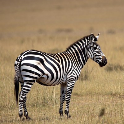Zebra standing in savanna grass