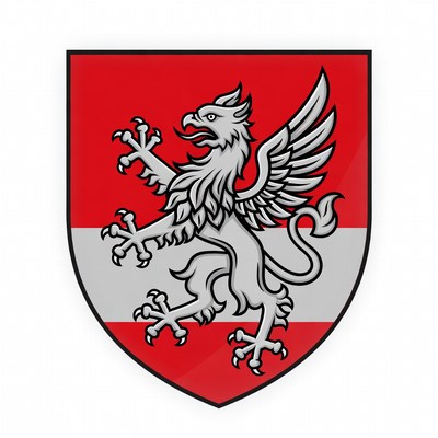 White Griffin on Red Shield