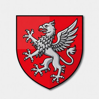 White Gryphon on Red Shield