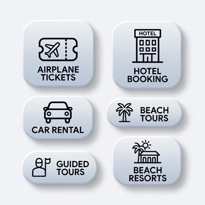 Travel Services Icons Set