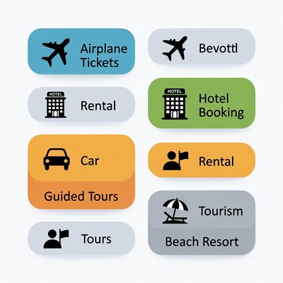 Travel App Buttons Icons