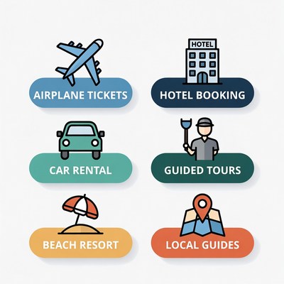 Travel Services Icons Set