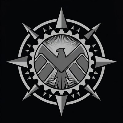 SHIELD Logo with Gears and Spikes