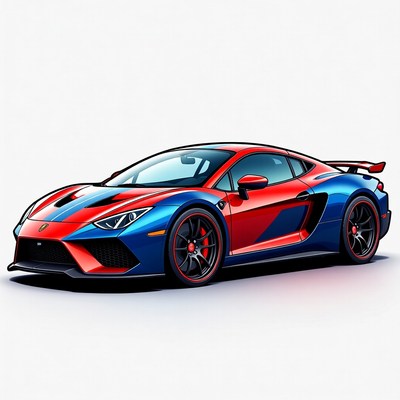 Spider-Man Lamborghini Aventador Illustration