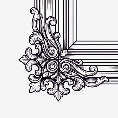 Ornate Vintage Picture Frame Illustration