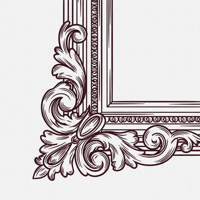 Ornate Vintage Picture Frame Illustration