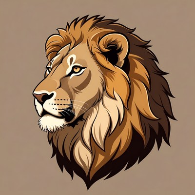 Lion head illustration