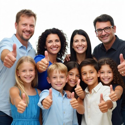 Happy Family Giving Thumbs Up