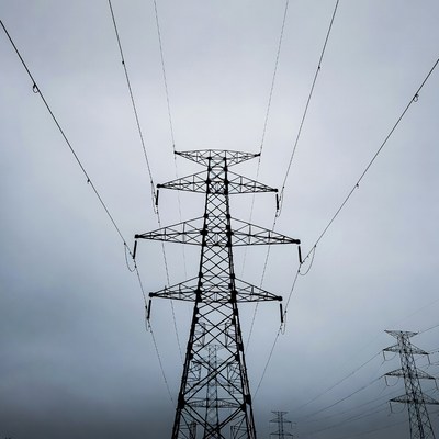 Electricity Pylon Tower with Power Lines