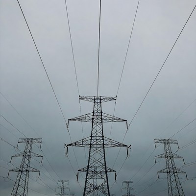 Electricity Pylons with Power Lines