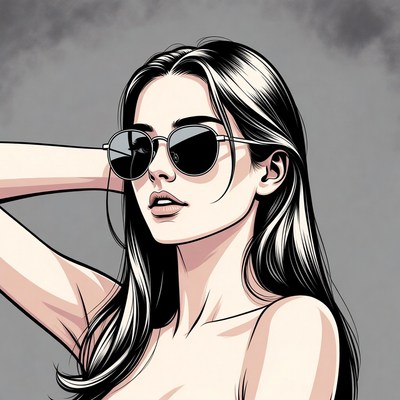 Woman wearing sunglasses close-up