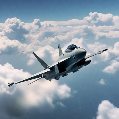 Eurofighter Typhoon Flying Through Clouds