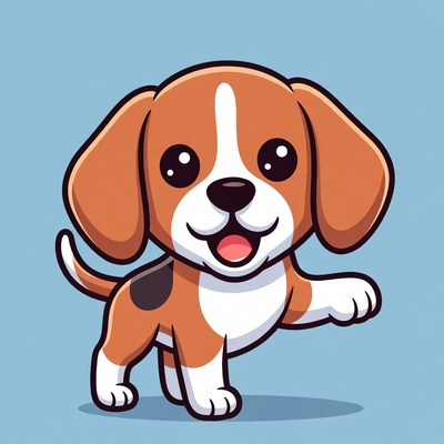 Cute Beagle Puppy Waving