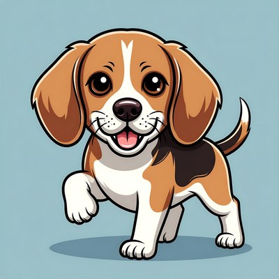 Cute Beagle Puppy Illustration