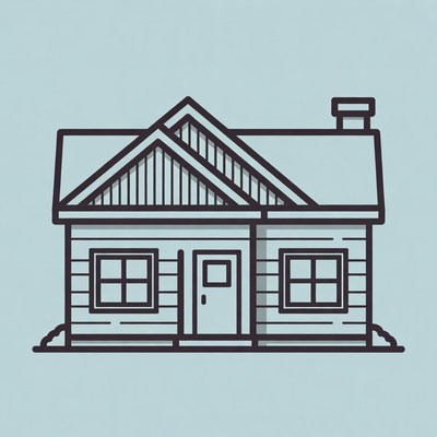 Line Art House Illustration
