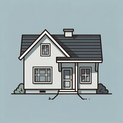 Simple Illustrated House with Porch