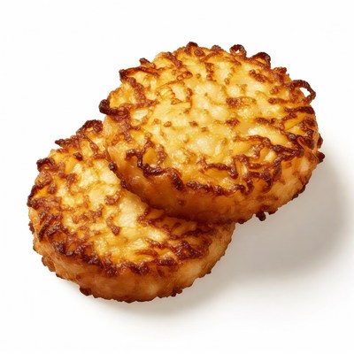 Two Golden Hash Brown Patties