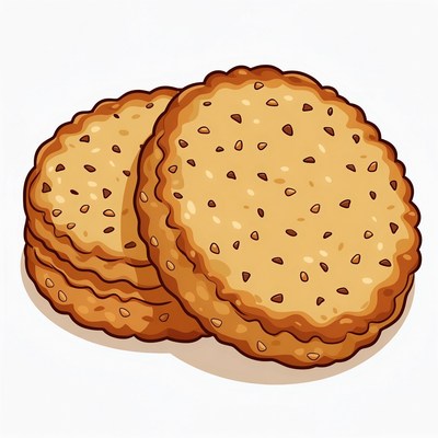 Stack of Sesame Seed Cookies