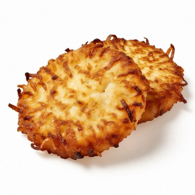 Two golden crispy latkes