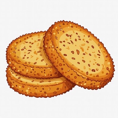 Stack of Sesame Seed Cookies