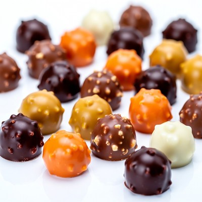 Assortment of Colorful Chocolate Truffles