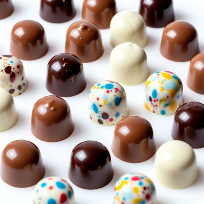 Assortment of Colorful Chocolate Truffles