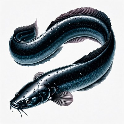Black catfish illustration