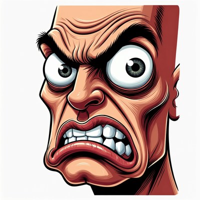 Angry Cartoon Man Face