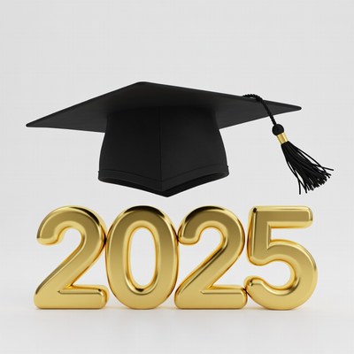 Graduation Cap 2025 Golden