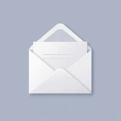 Open white paper envelope