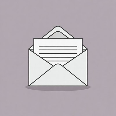 Open envelope with letter