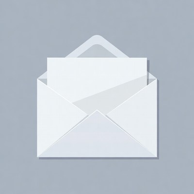 Open white envelope with letter