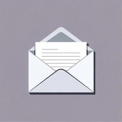 Open envelope with letter