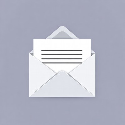 Open white envelope with letter