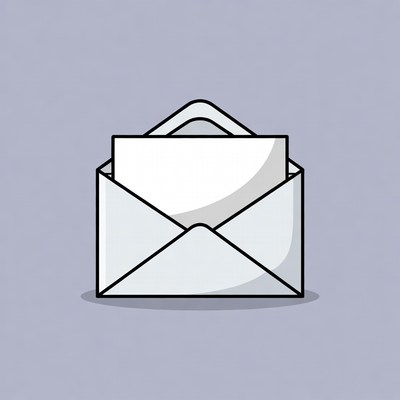 Open white envelope illustration