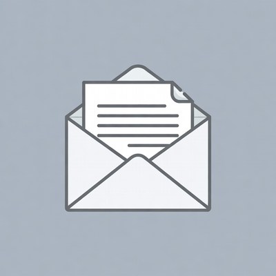 Open envelope with letter